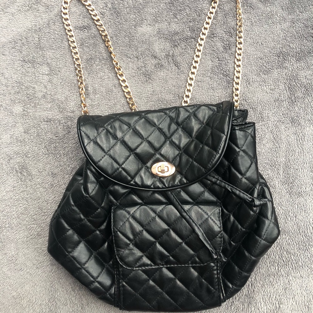 Black mini backpack